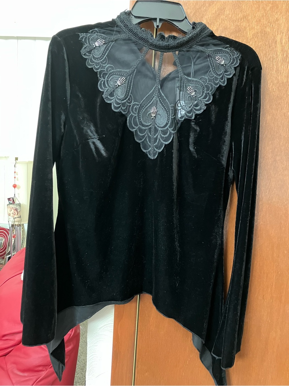 PUNK RAVE gothic black velvet top NWT